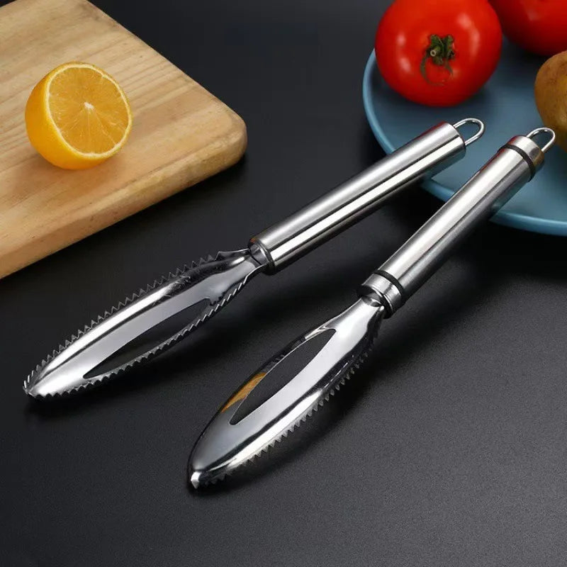 Stainless Steel Fish Scale Scraper & Bone Tweezers